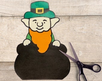 Printable Leprechaun Craft Kit, DIY Cut & Paste (Digital Download)