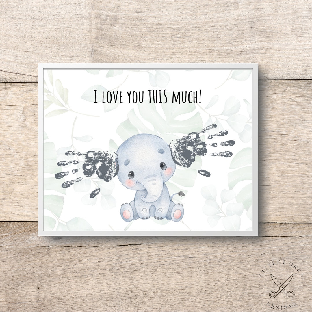 Editable Handprint Elephant Card/ Baby Handprints/ DIY Gift From Kid - Etsy