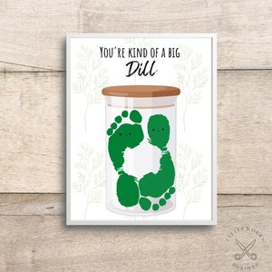 Bearbeitbares Pickle Fußabdruck-Kunst / Fußabdruck-Karte / Gemälde Baby-Fuß / Fußabdruck-Kunst / DIY-Karte
