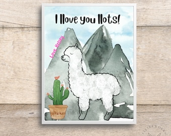 Editable Handprint Llama Card/ Baby Handprints/ DIY Gift From Kid