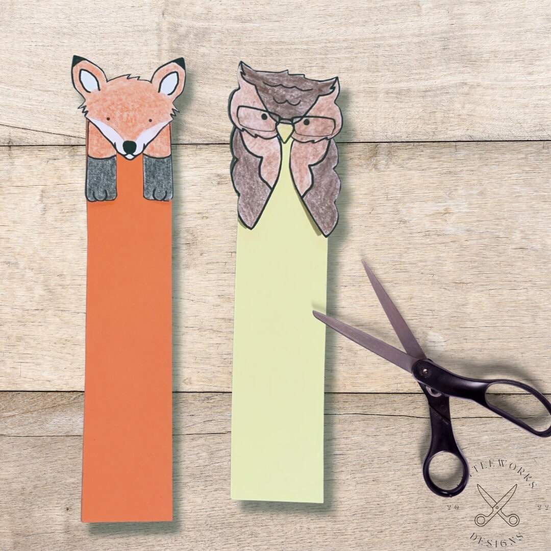 Fox and Owl Page Huggers: Kid's DIY Bookmark Craft (Printable)