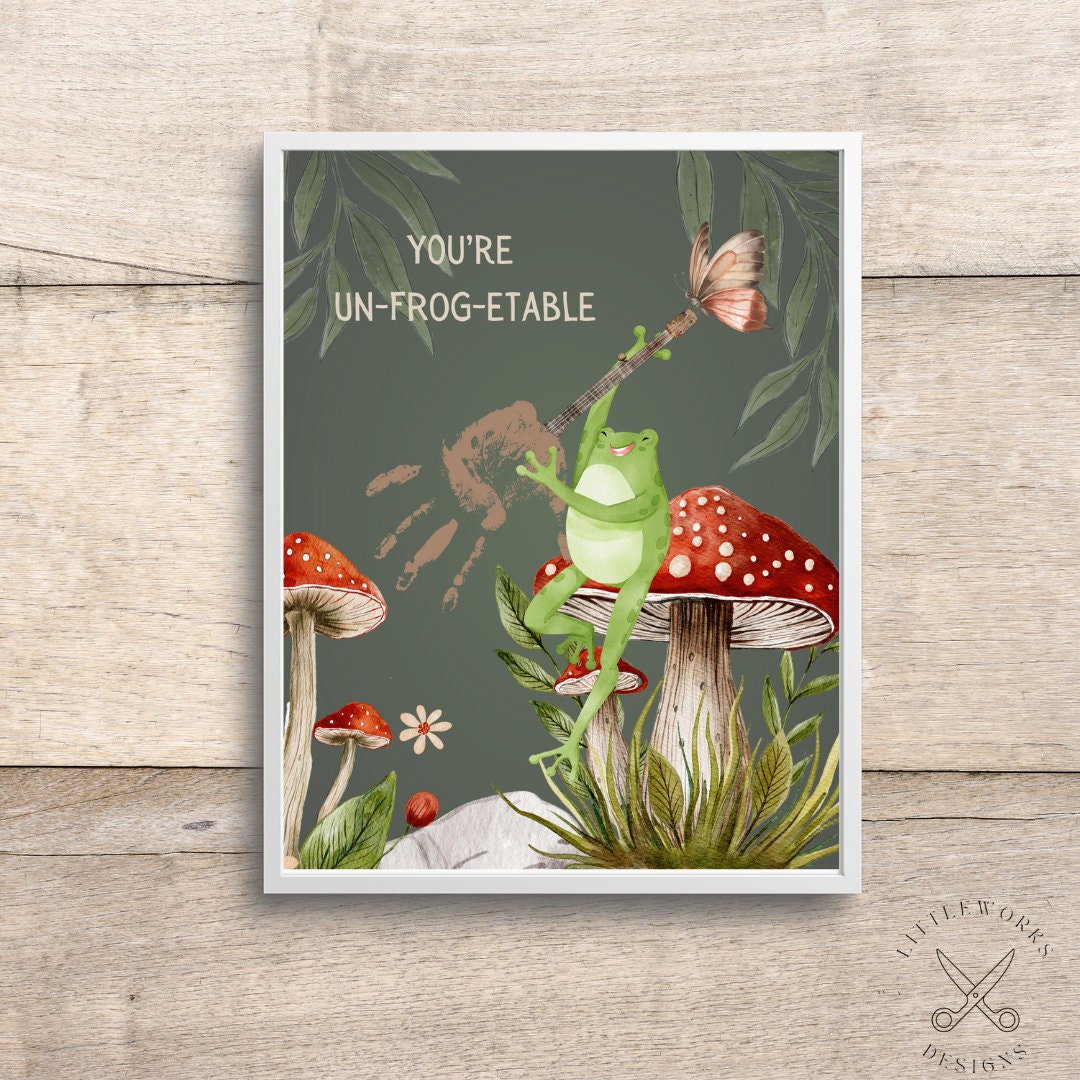 Editable Frog Handprint Art/ DIY Gift From Kid/ Baby Handprints/ Baby ...