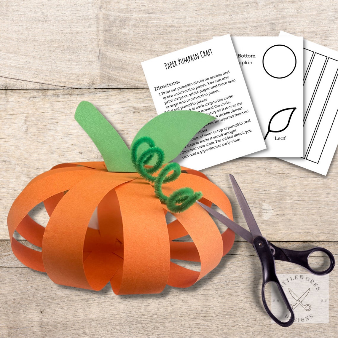 Printable DIY Paper Pumpkin Craft for Kids/ Kindergarten - Etsy