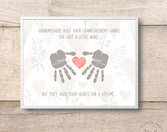 Grandmother Handprint Art: DIY Gift from Kid (Digital Download)