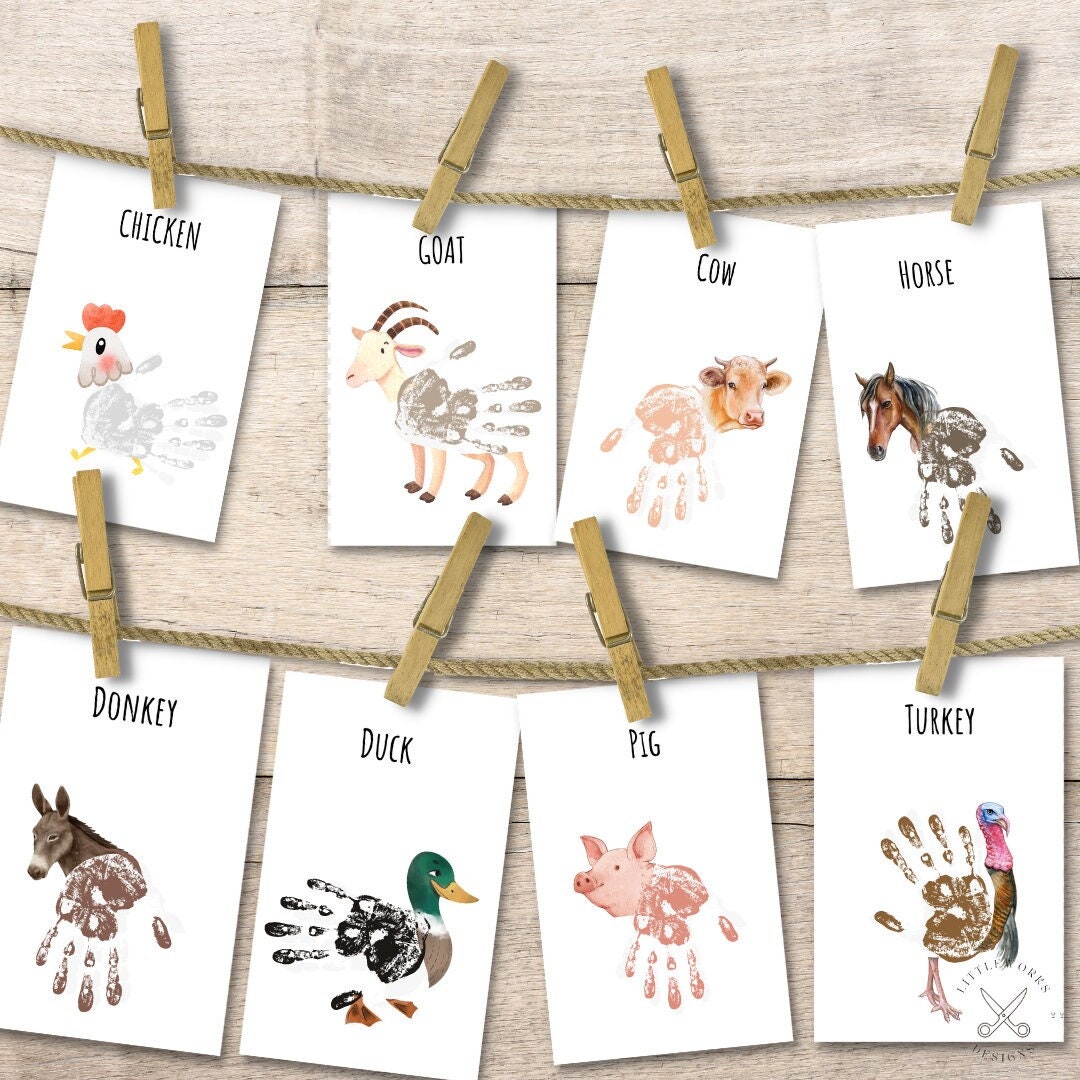 Farm Animal Handprint Art/ DIY Handprint Art/ Classroom Animal