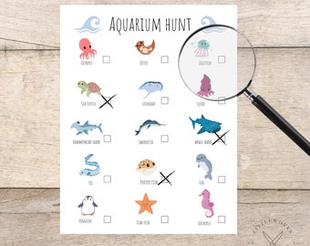 Aquarium Scavenger Hunt: Kids Printable Game (Digital Download)