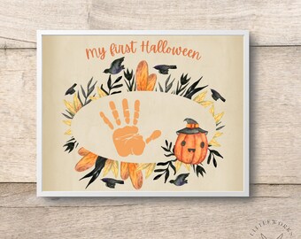 First Halloween Handprint Art: Editable Baby Keepsake (Digital Download)