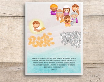 Loaves and Fishes Fingerprint Craft: Sunday School Printable (PNG)