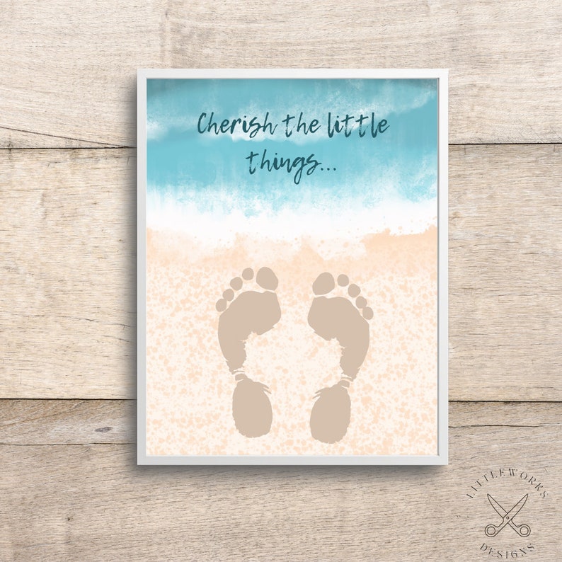 Beach Footprint Art/ Sand Footprint Craft/ Toddler Craft/ Etsy