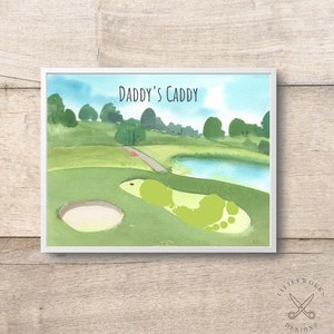 Bearbeitbare Geschenke für Papa / Baby-Fußabdruck / Papas Geburtstag / Vatertags-Golfkarte / Geschenk vom Kind