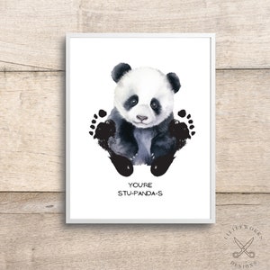 Bearbeitbarer Panda Fußabdruck Kunst / Fußabdruck Kunst / Baby Fußabdruck Handwerk / DIY Geschenk vom Kind