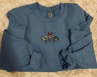 Embroidered Powerpuff Girls Sweater