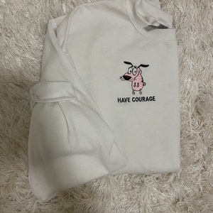 Embroidered Courage the Cowardly Dog Sweater