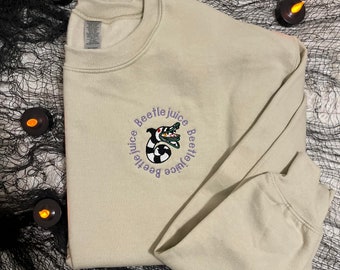 Beetlejuice Embroidered Halloween Sweater