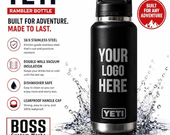 Gourde YETI personnalisée avec gravure laser, ajoutez votre logo, YETI, gravure laser YETI, cadeau, gourde Yeti 530 ml, 770 ml, 1030 ml, 1360 ml et 1900 ml