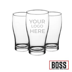 Personalized Engraved 16oz/19oz Beer Glass, ADD YOUR LOGO, Wholesale Beer Glass, Laser Engraved Beer Glass, Engraved Beer Pilsner Glass.