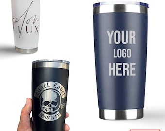 Personalized Engraved 20oz Tumbler, ADD YOUR LOGO, Wholesale Tumblers, Laser Engraved Cup, Cooperate Gift, Powder Coated, Bulk Tumblers.