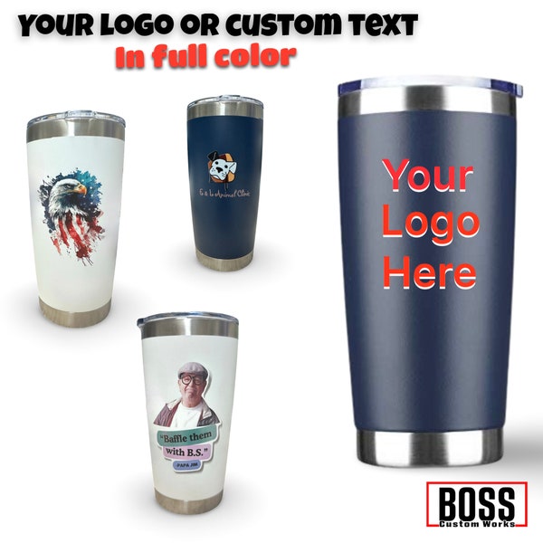 Personalized 20oz Tumbler, Add Your Logo, Full Color Logo, Bulk Tumblers, Custom Printed Color, UV Printed, Travel Mug