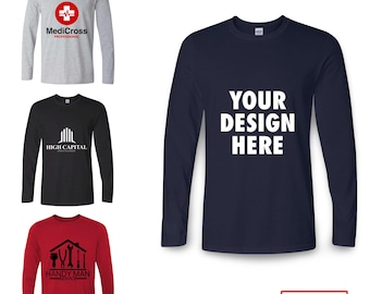 Custom DTF Printed Long Sleeve T-Shirt | Personalized Gildan Tee | Unisex Graphic Shirt | Made to Order