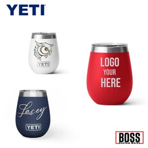 Personalized Engraved 10oz YETI Wine, Add your logo, YETI, Laser Engraved YETI, Gift, Bulk Tumblers, Custom Yeti, 10oz Yeti, Wine tumblers