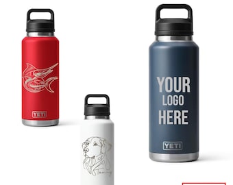 Borraccia personalizzata YETI con incisione, aggiungi il tuo logo, YETI, YETI con incisione laser, regalo, borraccia Yeti da 18 oz, 26 oz, 36 oz, 46 oz e 64 oz