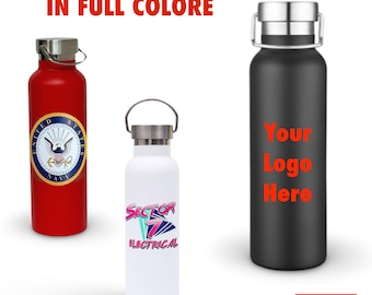 Personalized Painted 25 oz Water Bottle, UV PRINTING, Add Your Logo In Full Color, Wholesale Tumblers, Cooperate Gift, Powder Coated, Sport.