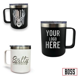 Personalisierte gravierte 12 Unzen Lowball mit Griff Kaffeetasse, fügen Sie Ihr LOGO hinzu, Großhandelsbecher, Laser gravierte Tasse, kooperieren Sie Geschenk, für ihn.