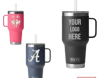 Personalized Engraved Straw Mug YETI, Add your logo, Straw Mug YETI, Laser Engraved YETI, Gift, Mug Yeti 35oz & 42oz. Yeti