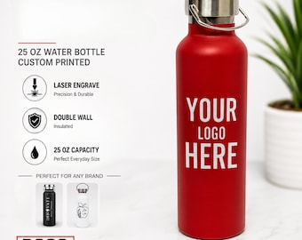 Personalized Engraved 25 fl oz Water Bottle, ADD YOUR LOGO, Wholesale Tumblers, Laser Engraved Bottle, Corp Gift, Powder Coated, Bulk Bottle