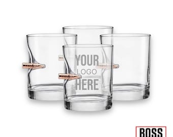 Personalized Engraved 11oz Whisky Glass, Laser Engraved Whisky Glass, Add your Logo or Text, Benshot Whisky Glass, Bullet Whisky Glass. 308.
