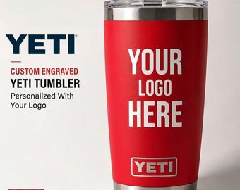 YETI personalizado grabado de 20 oz. Grabado, agregue su logotipo, YETI, YETI grabado con láser, obsequio corporativo, recubierto de polvo, vasos a granel, Yeti personalizado.