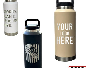 Personalized Engraved 36 fl oz Water Bottle, ADD YOUR LOGO, Wholesale Tumblers, Laser Engraved Bottle, Corp Gift, Powder Coated, Bulk Bottle
