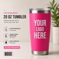 Personalized Engraved 20oz Tumbler, ADD YOUR LOGO, Wholesale Tumblers, Laser Engraved Cup, Cooperate Gift, Powder Coated, Bulk Tumblers.