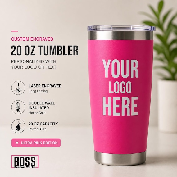 Personalized Engraved 20oz Tumbler, ADD YOUR LOGO, Wholesale Tumblers,  Laser Engraved Cup, Cooperate Gift, Powder Coated, Bulk Tumblers. - Etsy