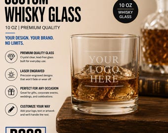 Vaso de whisky de 10 oz grabado personalizado, vaso de whisky grabado con láser, agregue su logotipo o texto, venta al por mayor, vaso de whisky personalizado, vaso de whisky.