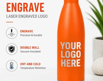 Botella de agua personalizada de 17 oz con grabado, agrega tu logotipo, vaso al por mayor, botella grabada con láser, regalo de empresa, recubrimiento en polvo, botella a granel