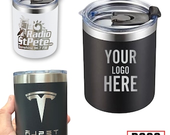 Personalized Engraved 12oz Lowball Tumbler, ADD YOUR LOGO, Wholesale Tumblers, Laser Engraved Cup, Cooperate Gift, For Him, Coffee Mugs.