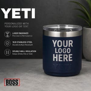 Tazza YETI Lowball personalizzata con incisione da 10 oz, aggiungi il tuo logo, YETI, YETI inciso al laser, regalo, bicchieri sfusi, Yeti personalizzato, Yeti da 10 oz, tazza da caffè