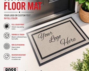 Personalized floor mat, ADD YOUR LOGO, Door Mat, Sublimation, Custom logo door mat, Welcome mat, Doormat