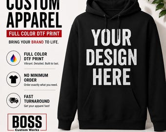 Custom DTF Printed Hooded Sweatshirt | Personalized Gildan Hoodie | Unisex Graphic Hoodie | Made to Order