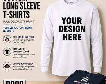 Camiseta de manga larga con estampado DTF personalizado / Camiseta Gildan personalizada / Camiseta gráfica unisex / Hecha a medida