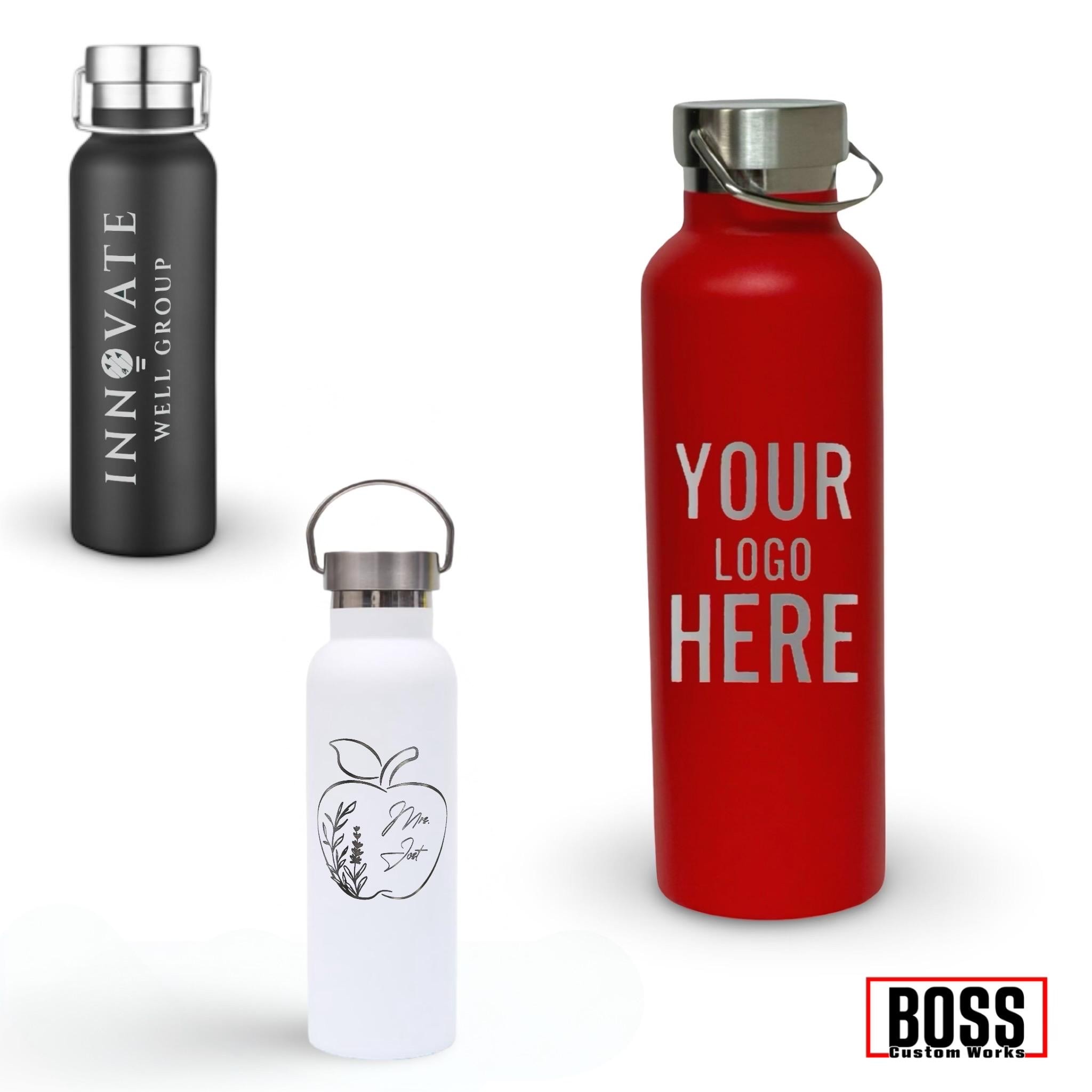 Personalized Engraved 25 fl oz Water Bottle, ADD YOUR LOGO, Wholesale Tumblers, Laser Engraved Bottle, Corp Gift, Powder Coated, Bulk Bottle
