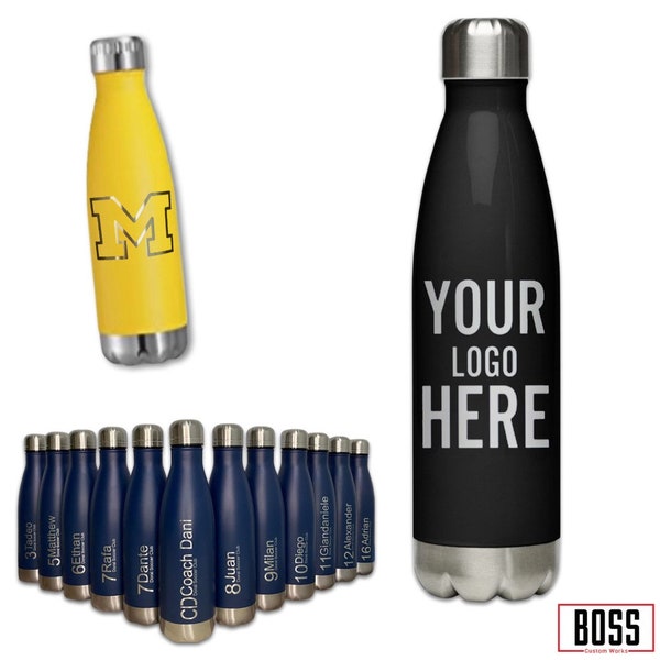 Personalized 17oz Water Bottle, ADD YOUR LOGO, Wholesale Tumblers, Laser Engraved Bottle, Cooperate Gift, Powder Coated, Bulk Bottle, Sport