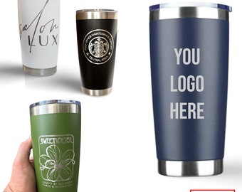 Personalized Engraved 20oz Tumbler, ADD YOUR LOGO, Wholesale Tumblers, Laser Engraved Cup, Cooperate Gift, Powder Coated, Bulk Tumblers.