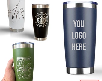 Personalized 20oz Tumbler, ADD YOUR LOGO, Wholesale Tumblers, Laser Engraved Cup, Cooperate Gift, Branded, Powder Coated, Bulk Tumblers