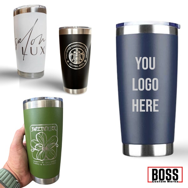 Personalized 20oz Tumbler, ADD YOUR LOGO, Wholesale Tumblers, Laser Engraved Cup, Cooperate Gift, Branded, Powder Coated, Bulk Tumblers
