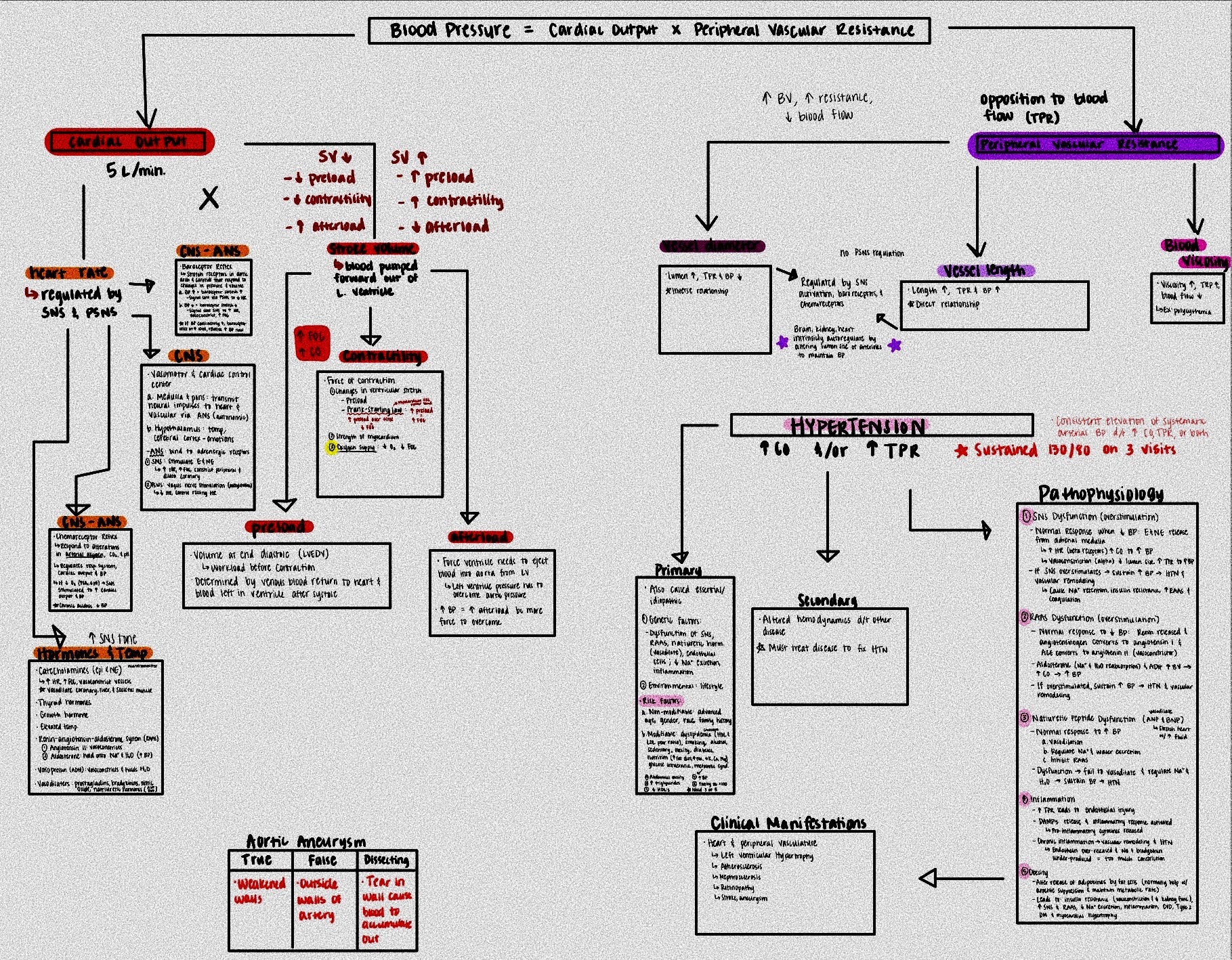 Blood Pressure Flow Chart Etsy