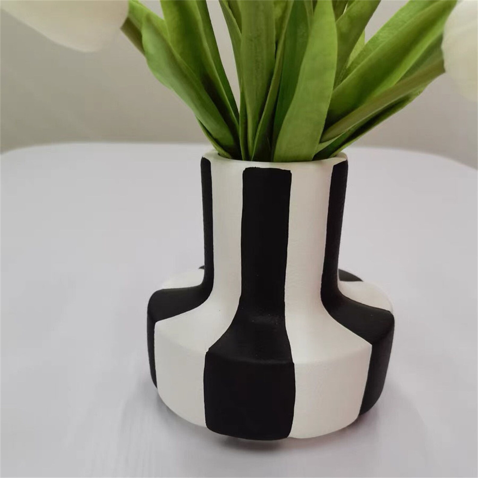Modern Personality Advanced Black White Striped Ceramic Vase Etsy