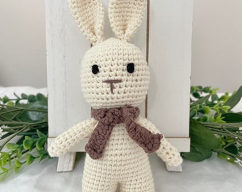 Neutral Crochet Bunny Toy & Gift, Baby Stuffed Toy - Crochet Stuffed Toy for Baby or Toddler, Crochet Toy