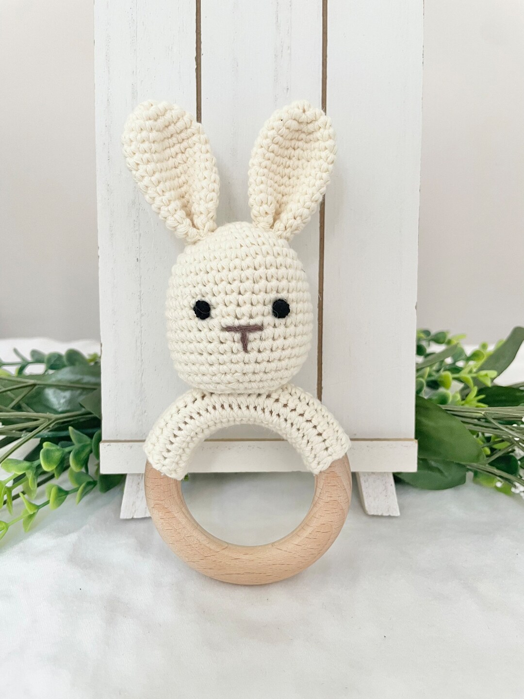 Neutral Baby Gift, Bunny Baby Rattle - Crochet Rattle, Newborn Gift ...